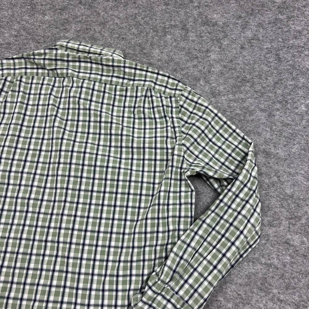 J Crew Shirt Mens XL Green Plaid Flex Washed Slim Untucked Button Up Stretch